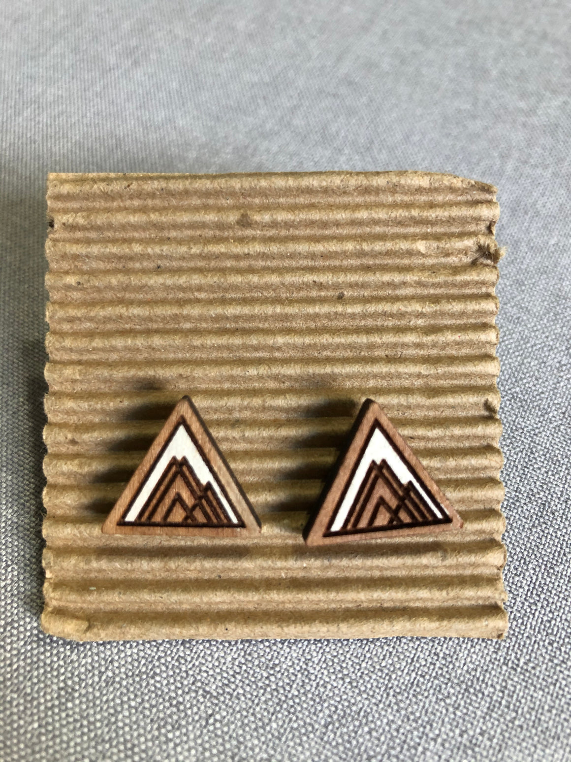 Wood Earrings | Snow Capped Mountains