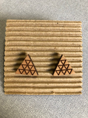 Wood Earrings | Pyramid Scheme