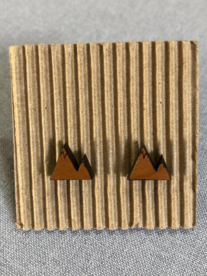 Wood Earrings | Mountain Peaks