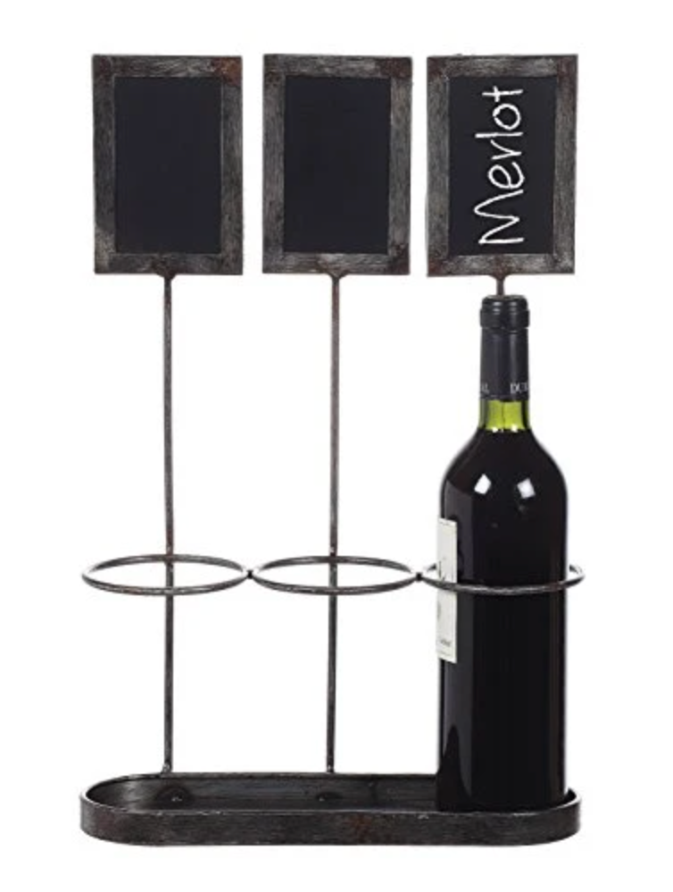 Wine Bottle Holder w/ Chalkboard